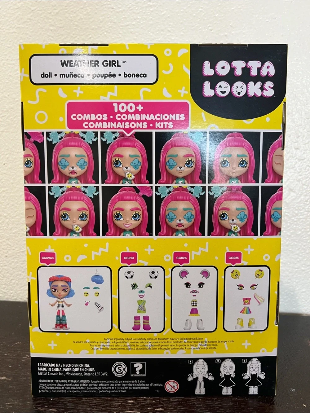 Mattel Lotta Looks Weather Girl Doll - Pink Hair & Yellow Outfit